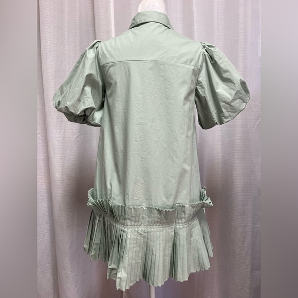 Aureum mint green pleated dress | size small - Picture 6 of 10